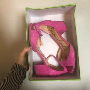 Sam Edelman hot pink suede heels